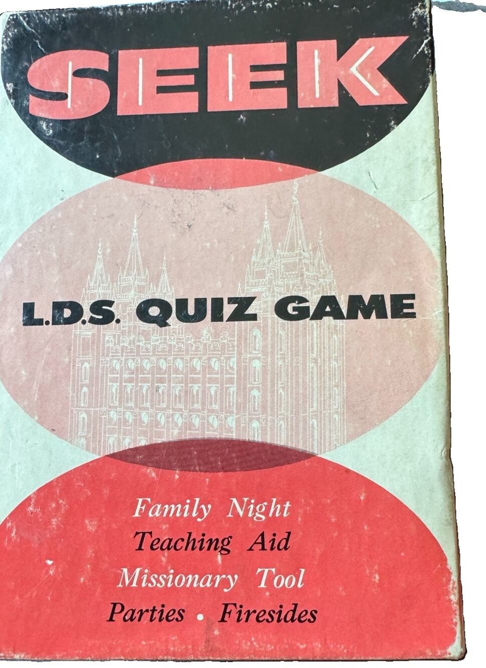 Vintage 1958 Seek LDS Quiz Game Bookcraft Mormon Trivia Card Game Retro 1950s